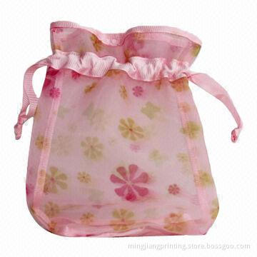 Promotional Bag with String Closure, Made of Organza, Customized Requirements are Accepted